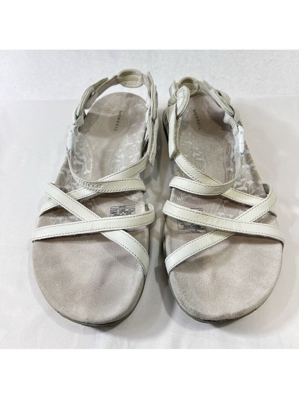 Merrell Sandals Womens 10 San Remo Strappy White Leather Casual Open Toe Hiking